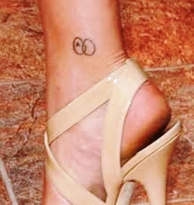 A picture of Infinity Tattoo with Letter 'A'.